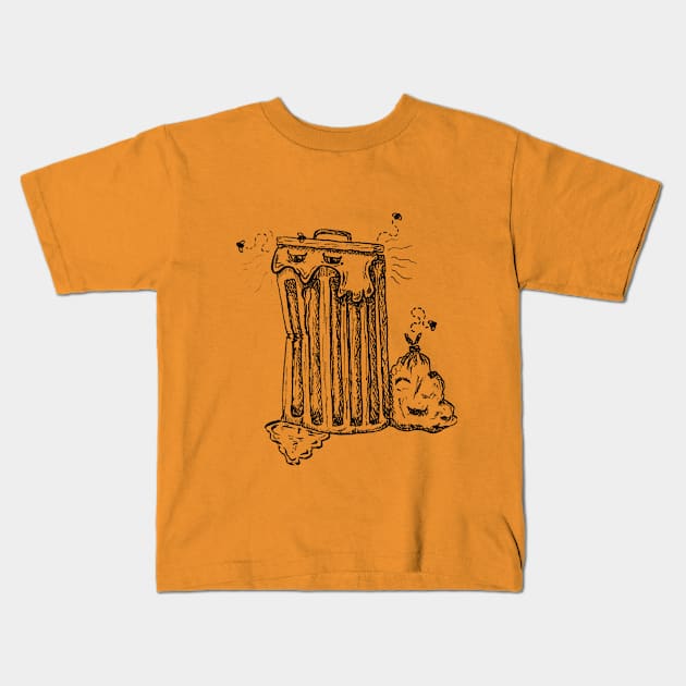 Trash Monster Kids T-Shirt by oedauxInk